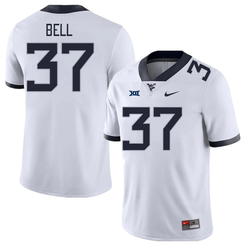 Men #37 Jayden Bell West Virginia Mountaineers College Football Jerseys Stitched Sale-White